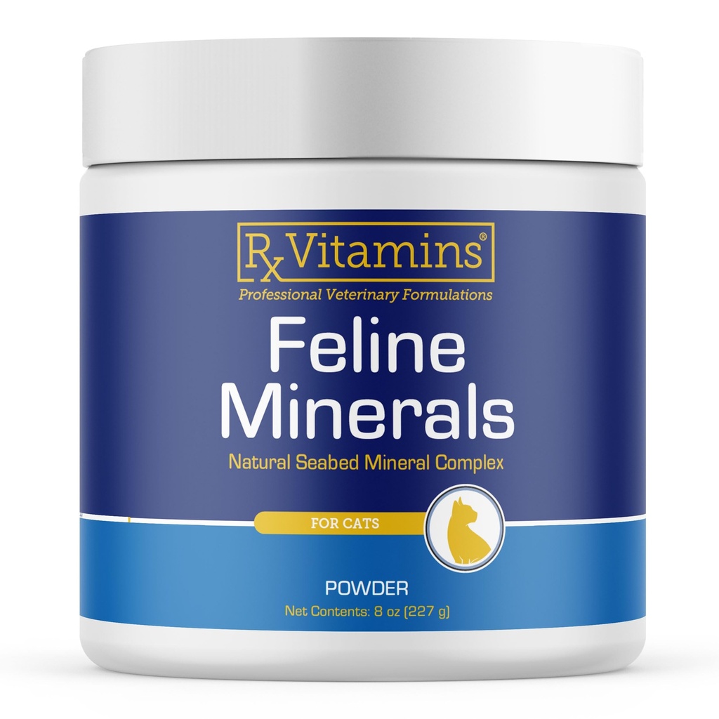 Rx Vitamins Feline Minerals - Taurin för Cat Heart Health - Kalcium för gemensamt tillskott - Immun Support för katter med Magnesium & Kalium - Hud- och Coat Supplement - 8oz