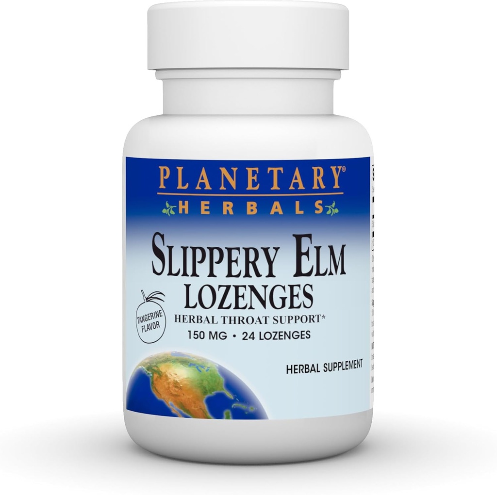 Planetära växtbaserade Slippery Elm Lozenges, 24 greve