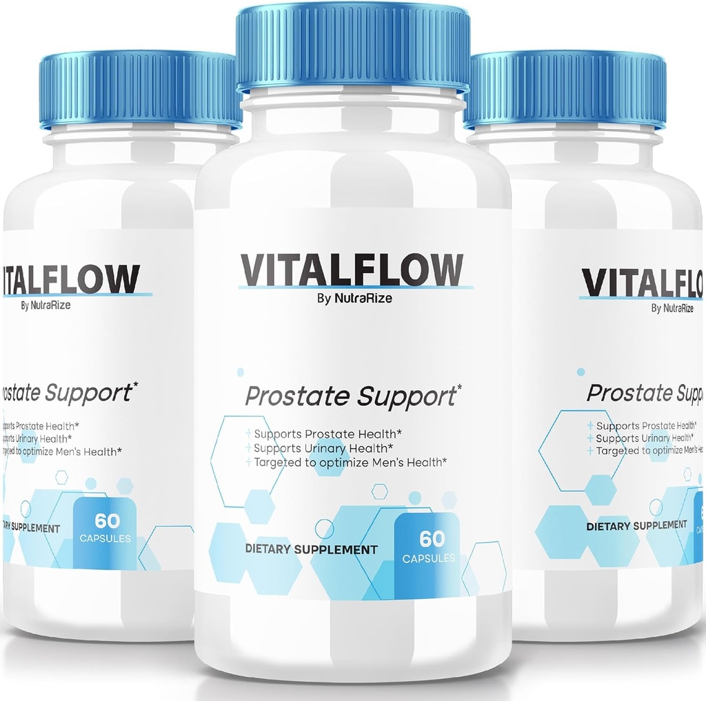 (3 Pack) VitalFlow Capsules, VitalFlow Advanced Prostate Support Formel, Officiell Naturlig Formel för Regain Control, Maximala Styrka Piller för att stödja Wellness, Vital Flow Reviews (180 kapslar)