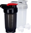 Shaker Bottle Protein Shakes Cup 10 Ounce Shaker Bottle med Whisk Balls, Protein Shake Bottle Set för protein Mixes, Shakers för Protein Shakes, Shaker Cup, Protein Shaker, Black+Grey, 2PCS