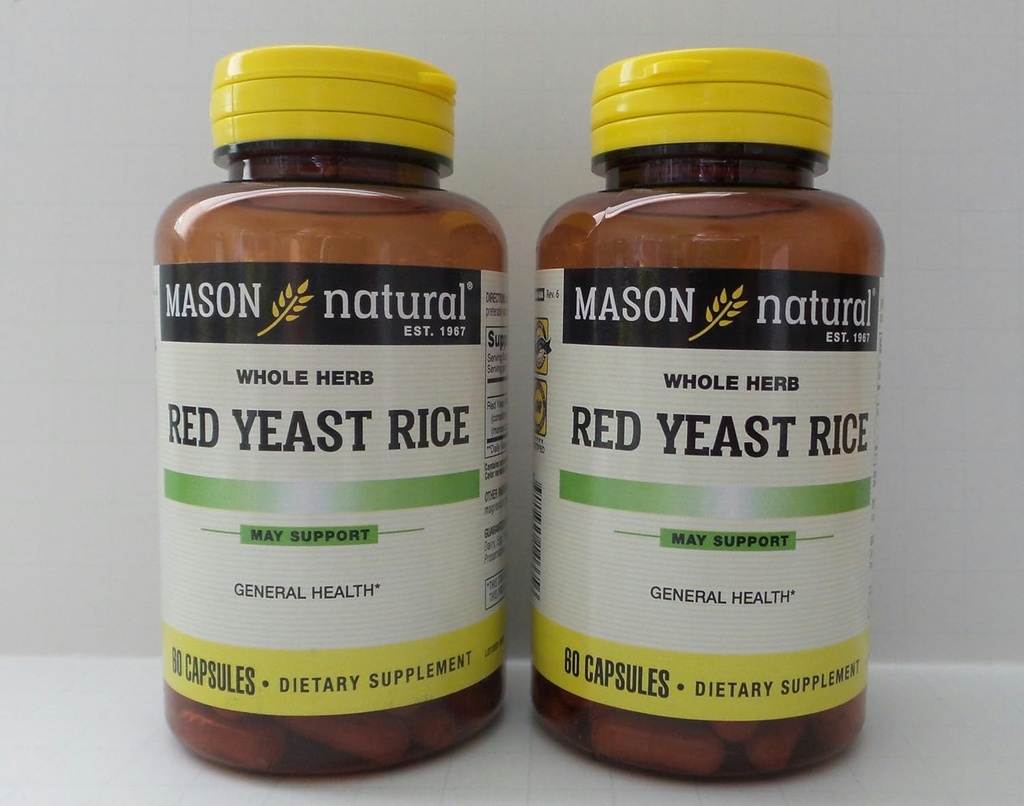MASON NATURAL Red Yeast Rice Capsules - 60ct, Pack med 2