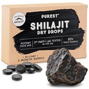 Rena Himalayan Shilajit Dry Drops, 100% ren naturlig Shilajit, Grade A, Max Potency 85 + Clean Trace Minerals & Fulvic Acid för energi, Metabolism & Immune Support Supplement för Män & Kvinnor (60 flikar)