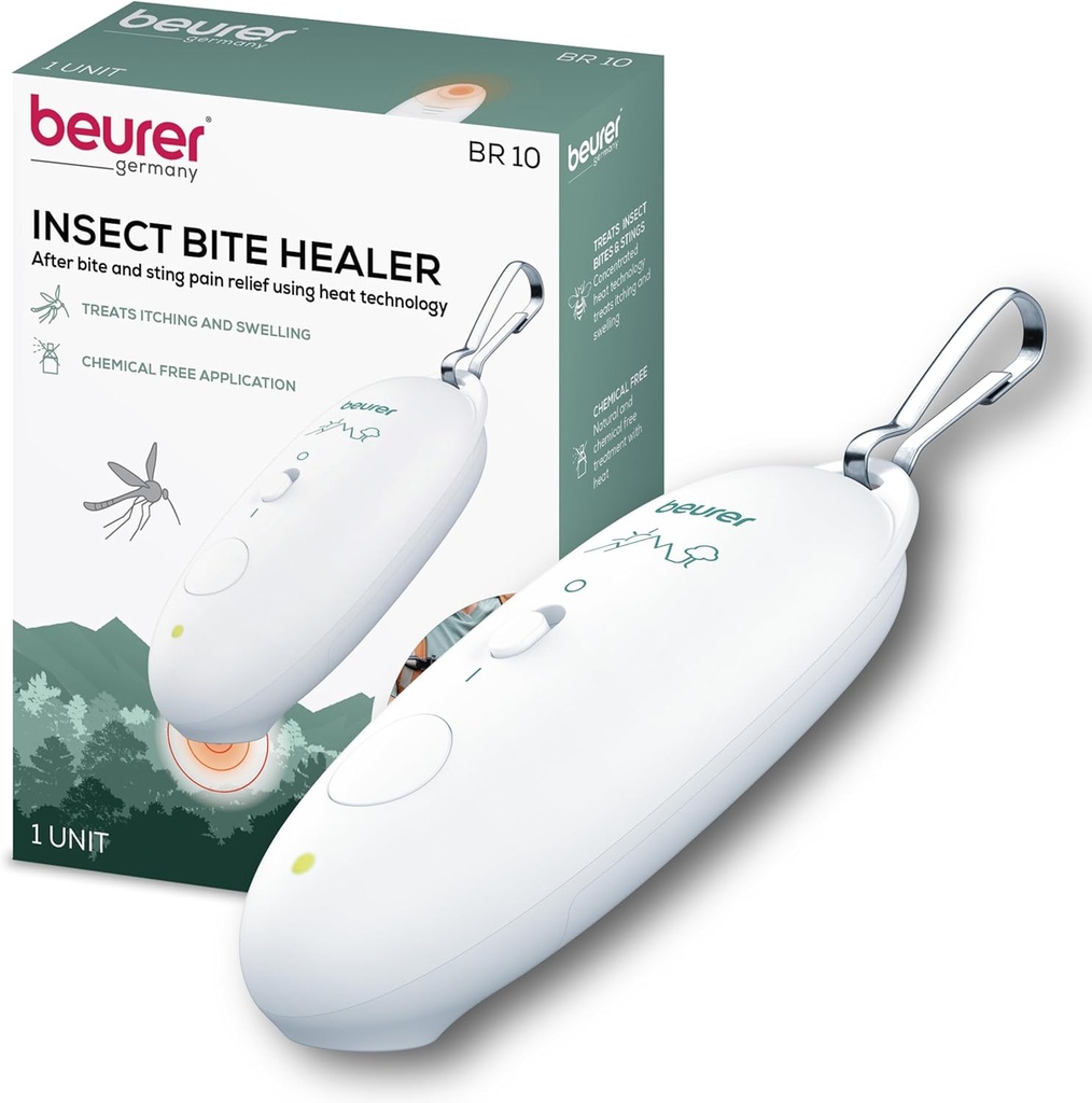 Beurer BR10 Insect Bite Healer med Clip, Portable Itch och Swelling Relief för icke-giftig behandling av Mosquito Bites och andra gemensamma insektsviter, Outdoors Essential