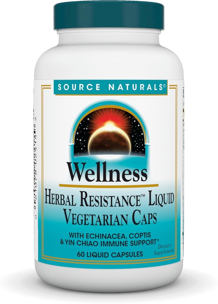 Källa Naturals Wellness Herbal Resistance, Echinacea, Coptis & Yin Chiao Immune Support *- 60 kapslar