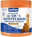 12-i-1 Hund Vitaminer & Probiotika 120 Mjuka Chews - Organisk Multivitamin med Glukosamin för hundar - Gemensamt Support Supplement för hundar av alla åldrar, Storlekar, & raser, Stöder hud, hjärta, immunitet