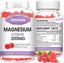 2 Pack Magnesium Citrate Gummies, High Absorption Magnesium Gummies för vuxna, Muscle & Teeth Support, Vegan Natural Raspberry Flavor 120 Cts