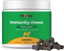 MYOS Immunity Chew for Dogs - Immune System Support, Antioxidanter, hjälper cellulär hälsa och vitalitet - med Colostrum, Resveratrol, Astragalus Root och Mushrooms- Daily Chewable Supplement