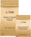 Rena Ursprungliga Ingredienser Vitamin C Powder och Hyaluronic Acid Bundle, Olika storlekar, Fint Pulver, Vattenlösligt