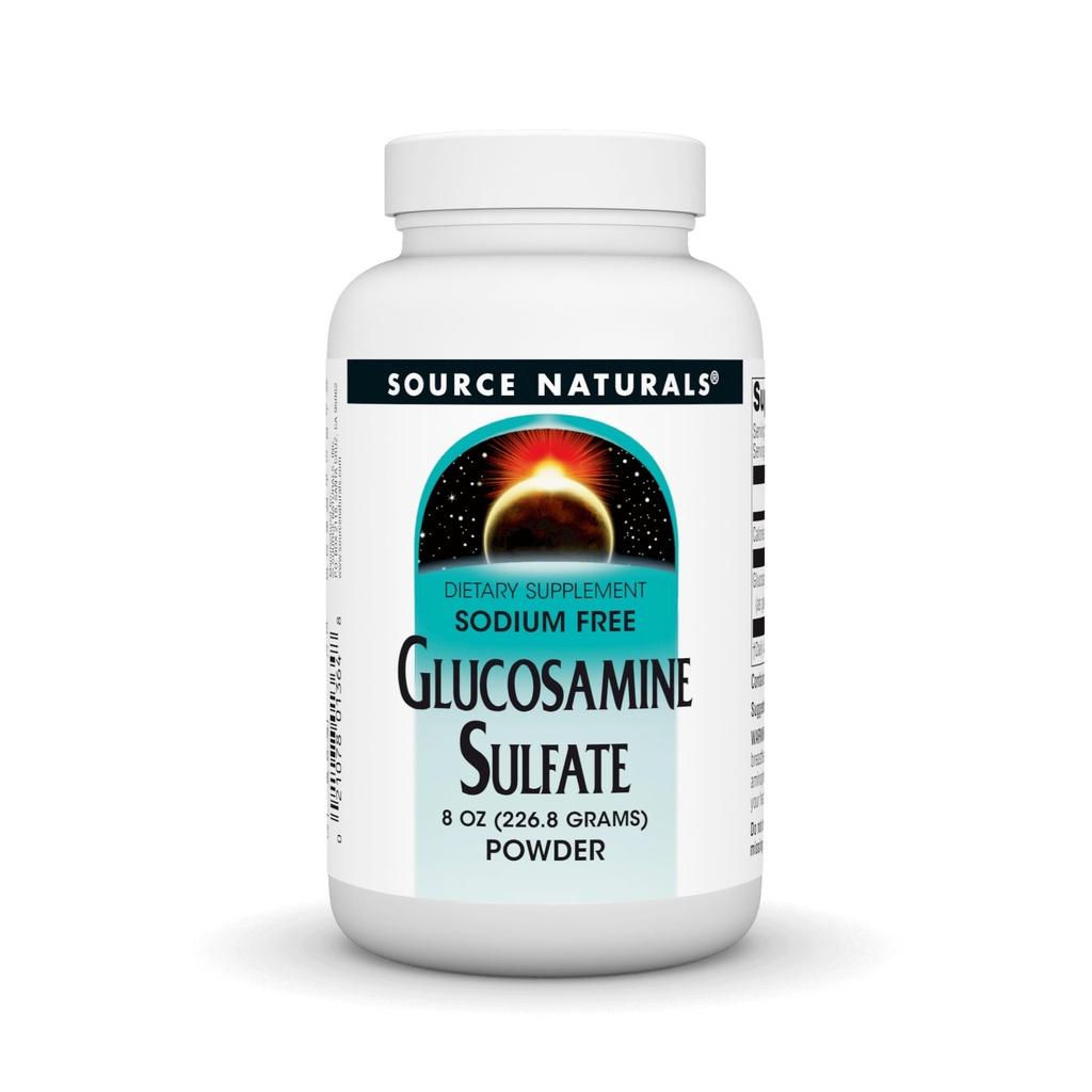 Källa Naturals Glukosamin Sulfat, Natriumfri pulver för gemensamt stöd - 8 oz Pulver