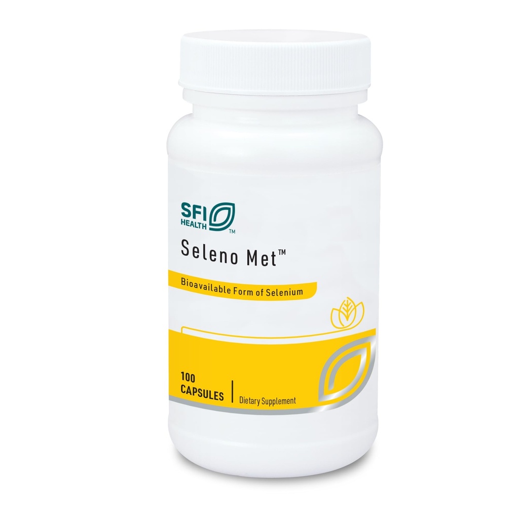Klaire Labs SFI Health Seleno Met - 200 Milligram Selen som hypoallergen Selenomethionine, Bioavailable Antioxidant Support med No Yeast, Dairy & Gluten-Free (100 kapslar)