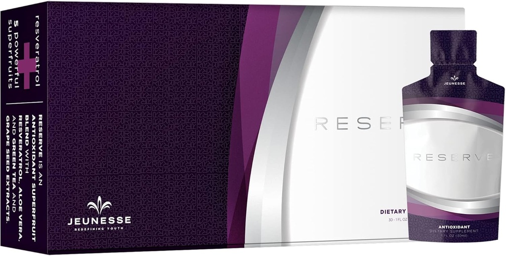Jeunesse Global Reserve - Antioxidant Fruit Blend Nutritional Supplement - 30 Packets per Box (30ml)