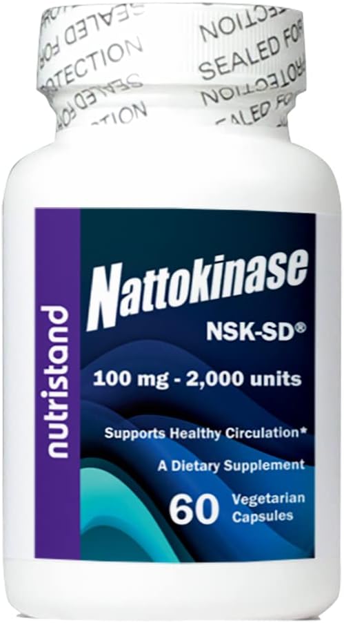Nattokinase 2 000 enheter 60 Caps. Cardiovascular Superfood of Japan - Made in the USA with Japanese NSK-SD Nattokinase. Original och mest studerade Nattokinase Brand. (1 flaska 60 kapslar)