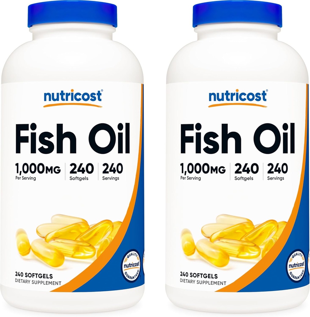 Nutricost Fish Oil 1000mg (560mg Omega-3), 240 Softgels (2 flaskor)