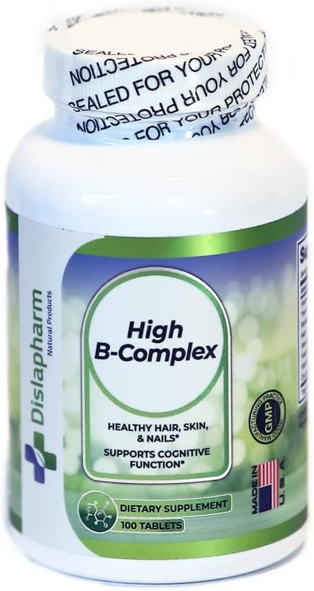 Hög B-komplex vitaminer för kvinnor med Riboflavin, vitamin B2, B6, B12, B1, Vitamin B-komplex Support Brain Health, Immune System, Hair, Skin & Nails Health, Bone, Joint & Energy Support - 100 tabletter