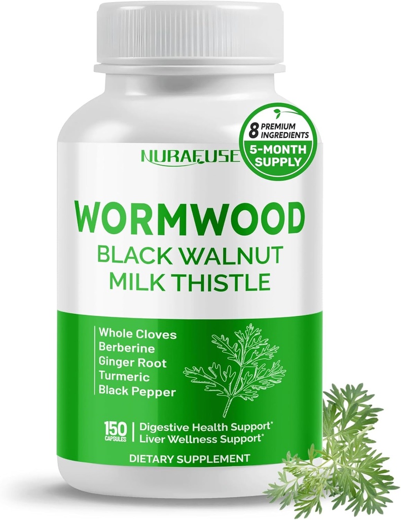 Wormwood Whole Cloves Milk Thistle med andra örter - Stöd Digestive Health, Liver Wellness - Gjord och testad i USA