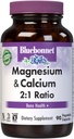 Bluebonnet Nutrition Magnesium & Calcium 2:1 Ratio, Bone Health *, Non-GMO, Vegan, Kosher Certified, Gluten-Free, Soy-Free, Dairy-Free, 90 Vegetabiliska kapslar, 30 portioner