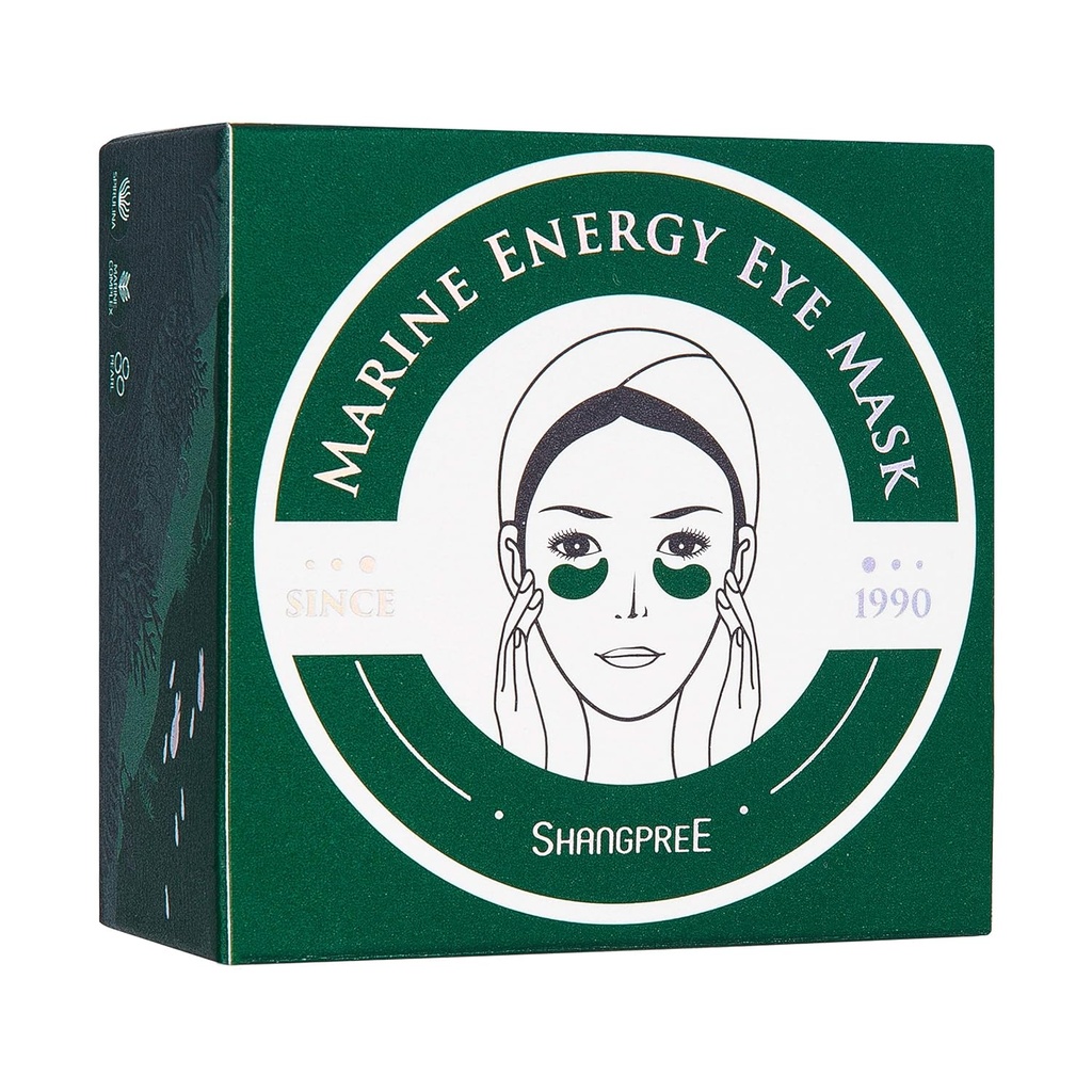 SHANGPREE Eye Mask (30 par|60 masker), under ögonfläckar, Premium Korean Skin Care (Marine Energy)