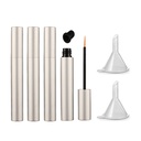 Lasenersm 4 Pieces 5ml Aluminium Empty Eyeliner Tubes Refillable Eyelash Growth Liquid Bottle Plastic Eyeliner Vials Tube med Brush Eyelash Growth Oil Mascara Tube med 2 Mini Funnels, Matte-Silver