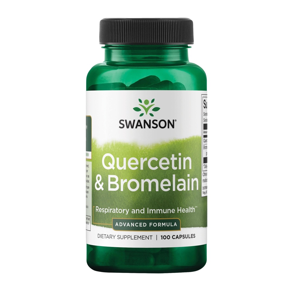 Swanson Quercetin & Bromelain-Promote Respiratory Health Support-Aid Seasonal Immune System Health-Support Cholesterolnivåer Redan w / i Normal Range 100 Caps (250mg Quercetin / 78mg Bromelain)