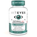 Viteyes Natural Astaxanthin, Relieve Tired Eyes & Eye Strain, Sourced från Algae, Skin Hydration, Heart & Brain Health, 4 till 8 mg Natural Astaxanthin, 90 Softgels