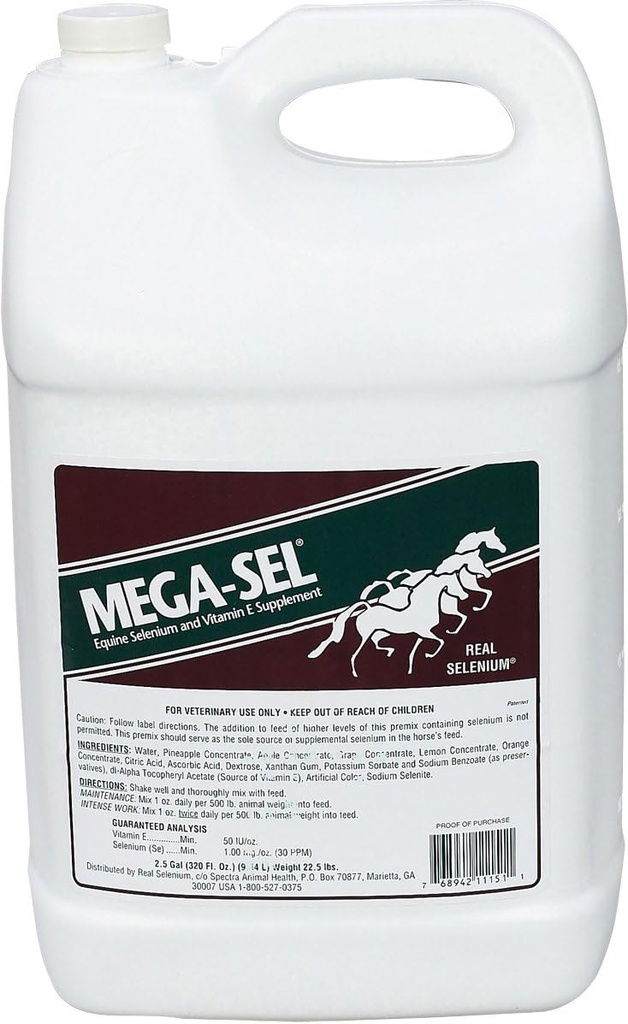 599840 Mega-Sel Flytande Formel för hästar, 2.5 Gallon