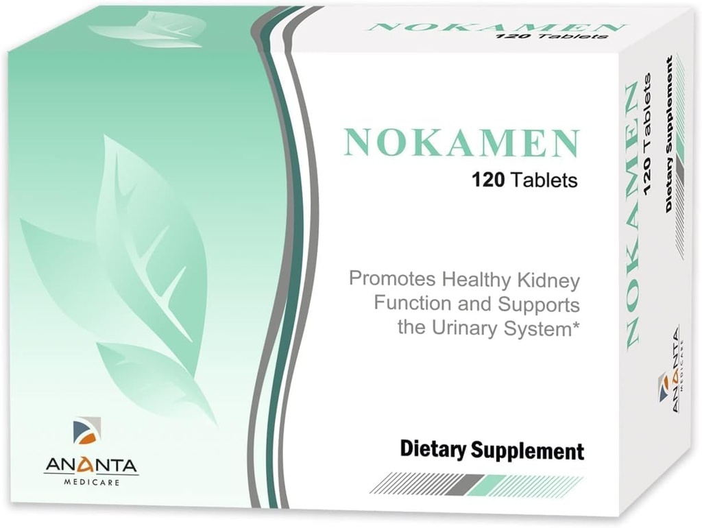 ANANTA MEDICARE Nokamen Kidney Support Supplement - Herbal Formel för urinvägshälsa - 120 tabletter