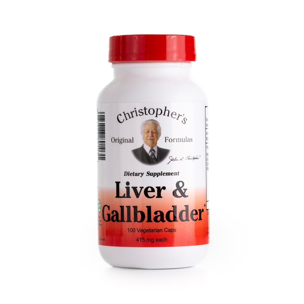 Christophers ursprungliga formler Liver & Gallbladder Formula Capsules - Gallbladder Supplements med Digestive Enzymes & Natural Herbs