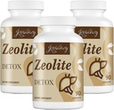 Zeolite Detox Capsules, Organic Activated Charcoal, Bentonite Clay, 1-2 μm Clinoptilolite, Maximum Absorption, Gut Liver Detox Cleanse Full Body för kvinnor, 270 kapslar