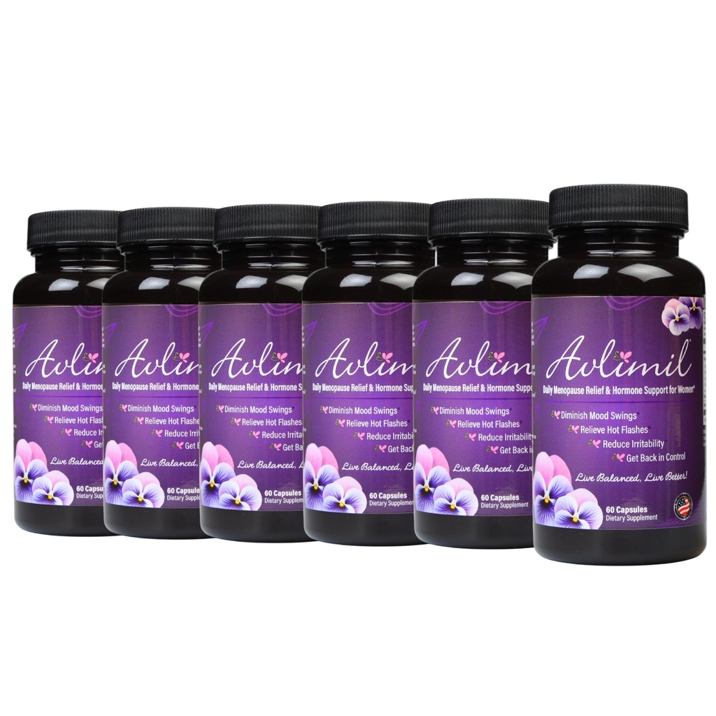 Hormon Balance & Menopause | Relief från Mood Swings, Hot Flashes, Night Sweats & Irritability - Isoflavones, Black Cohosh, Raspberry, Valerian, Sage, Red Clover, Lemon Balm - 60 Count (6)