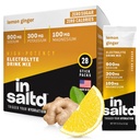 INSALTDTM Sugar-Free Electrolytes Powder Packets med No Stevia Aftertaste | High-Potency Hydration Packets | Keto Electrolyte Drinks | Intermittent Fasting Drink Mix | 28 Pack (Lemon Ginger)