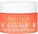 Pacifica Glow Baby Brightening Eye Cream - Vitamin C Under Eye Cream för mörka cirklar & Puffiness, koffeinininfuserad Eye Brightener för trötta ögon Fragrance-Free 0,5 oz Clean Vegan Dermatologist Testad