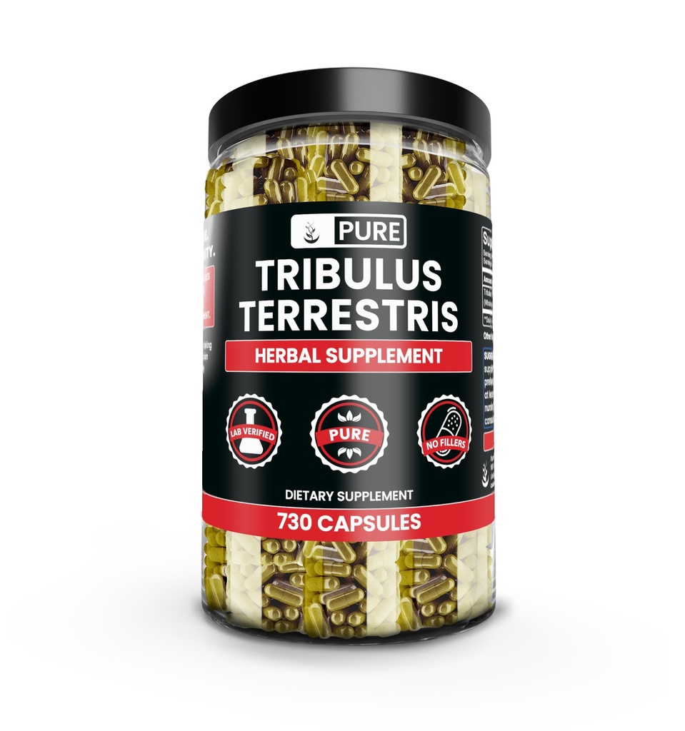 Rena ursprungliga ingredienser Tribulus Terrestris, No Magnesium eller Rice Fillers, Always Pure, Lab Verified (730 kapslar)