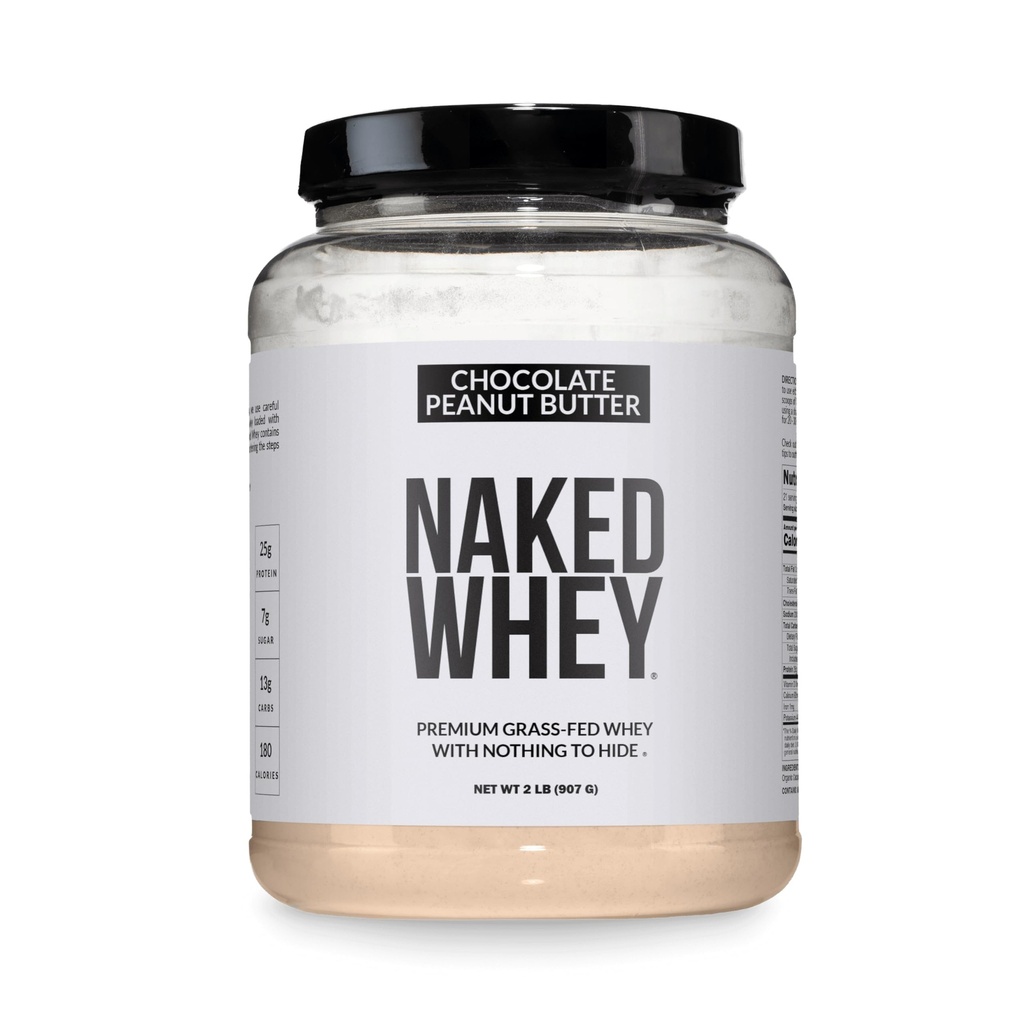 NAKED Whey Chocolate Peanut Butter Protein Powder, Grass Fed Whey, No GMO, No Soy och Gluten Free. Ingen konstgjord, hjälptillväxt och återhämtning - 21 portioner