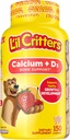 L'il Critters Calcium + D3 Daily Gummy Supplement för barn, för benstöd, apelsin, jordgubbar och körsbär smaker, 150 gummies