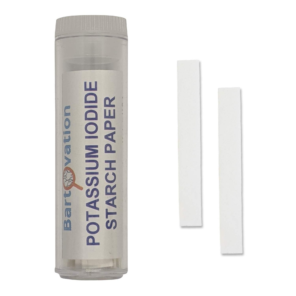 Kaliumjodidstärkelse Oxidizer Test Paper [Vial of 100 Strips] för klor, jod och peroxiddetektering - inte för att testa kroppen