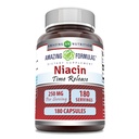 Fantastiska formler Niacin (Vitamin B3) 250 mg 180 kapslar Supplement | Icke-GMO | Gluten Free | Made in USA