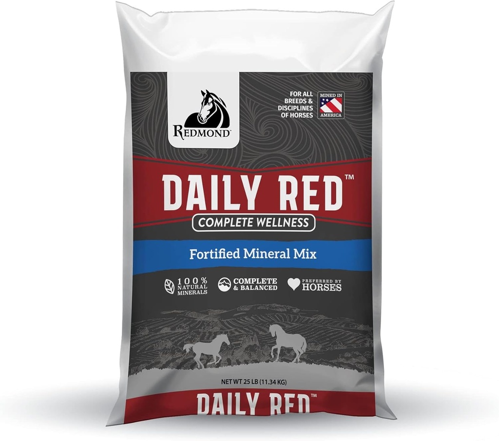 Daglig röd komplett Wellness, befäst mineralmix tillskott för hästar, 25lb Refill Bag
