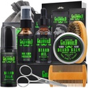 Beard Kit Beard Grooming Kit W/Beard Wash/Shampoo Beard Oil Balm Brush Comb Scissor Bag e-Book Christmas Stocking Stuffers Gåvor Idéer för Män Honom Pappa Pojkvän Man