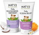 Matys Baby Eczema & Multipurpose Ointment 2pk Combo för spädbarn 3 månader +, Soothe Eczema & Nourish Dry Skin, Steroid/Petroleum fri, 3.75oz varje Tube