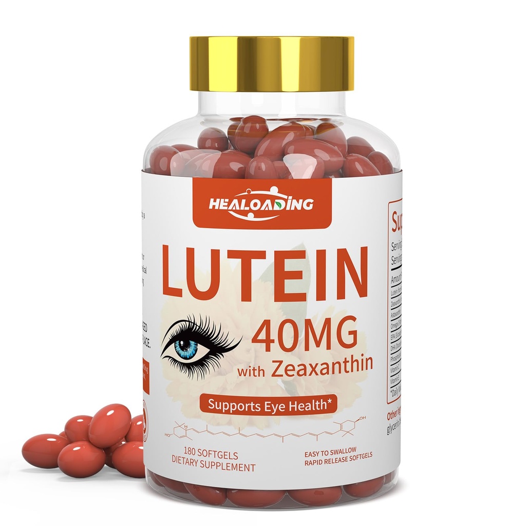 Lutein och Zeaxanthin Supplement Softgels: Eye Vitaminer och tillägg med vitamin C, E, Omega 3, Lutein & Zeaxanthin för att förbättra vision och lindra ögontrötthet