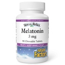 Stress-Relax Melatonin 3 mg av naturliga faktorer, naturlig sömnhjälp, återställer Sleep-Wake Cycle, 90 tuggbara tabletter (90 portioner), Peppermint smak
