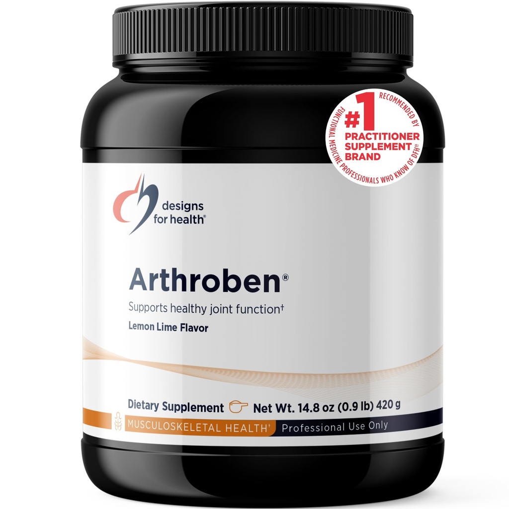Designs for Health Arthroben Lemon Lime Flavor - Collagen Peptides Powder + Botanicals för att hjälpa till att stödja hälsosamma gemensamma - Peptides Drink Mix, Non-GMO (30 portioner / 420g)