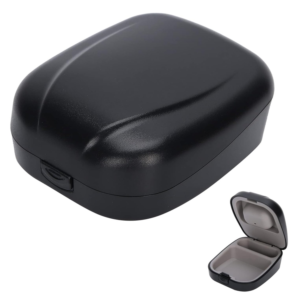 Bakom-The-Ear Hearing Aid Case,Waterproof Drop Resistance Storage Box Portable Protective Box Hearing Aid Container för lagring av hörapparater (Black)