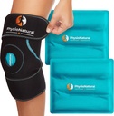 PhysioNatural Ice Pack för Knee Pain Relief, Återanvändbar Gel Ice Wrap för Leg Injuries, Swelling, Knee Replacement Surgery, Cold Compress Therapy för artrit, Meniscus Tear och ACL