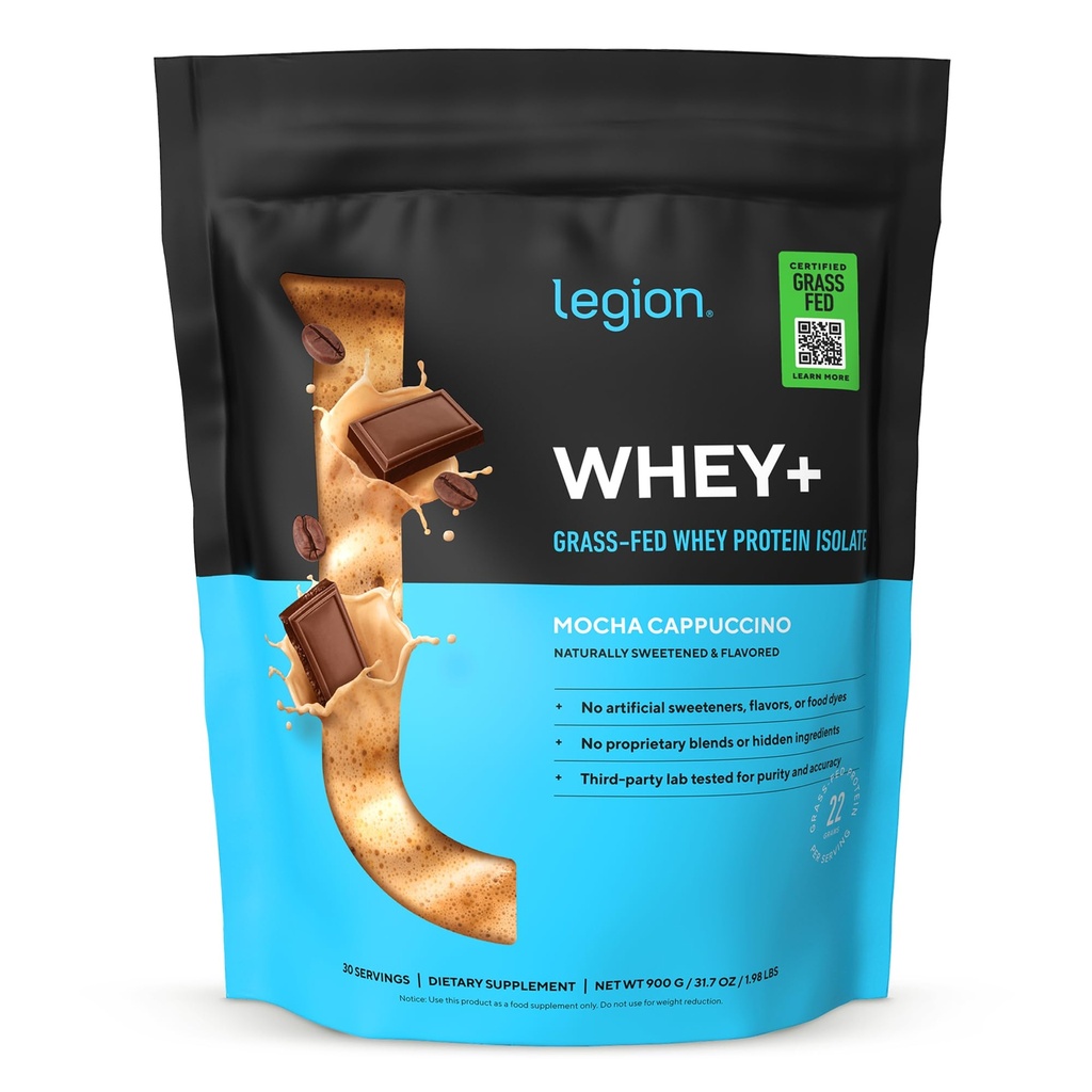 LEGION Whey+ Protein Whey Isolate från Grass Fed Cows - Whey Protein Isolate Powder Low Calorie, Non-GMO, Sugar Free, Laktos och Gluten Free, All Natural Protein Powder för Män & Kvinnor 30 portioner