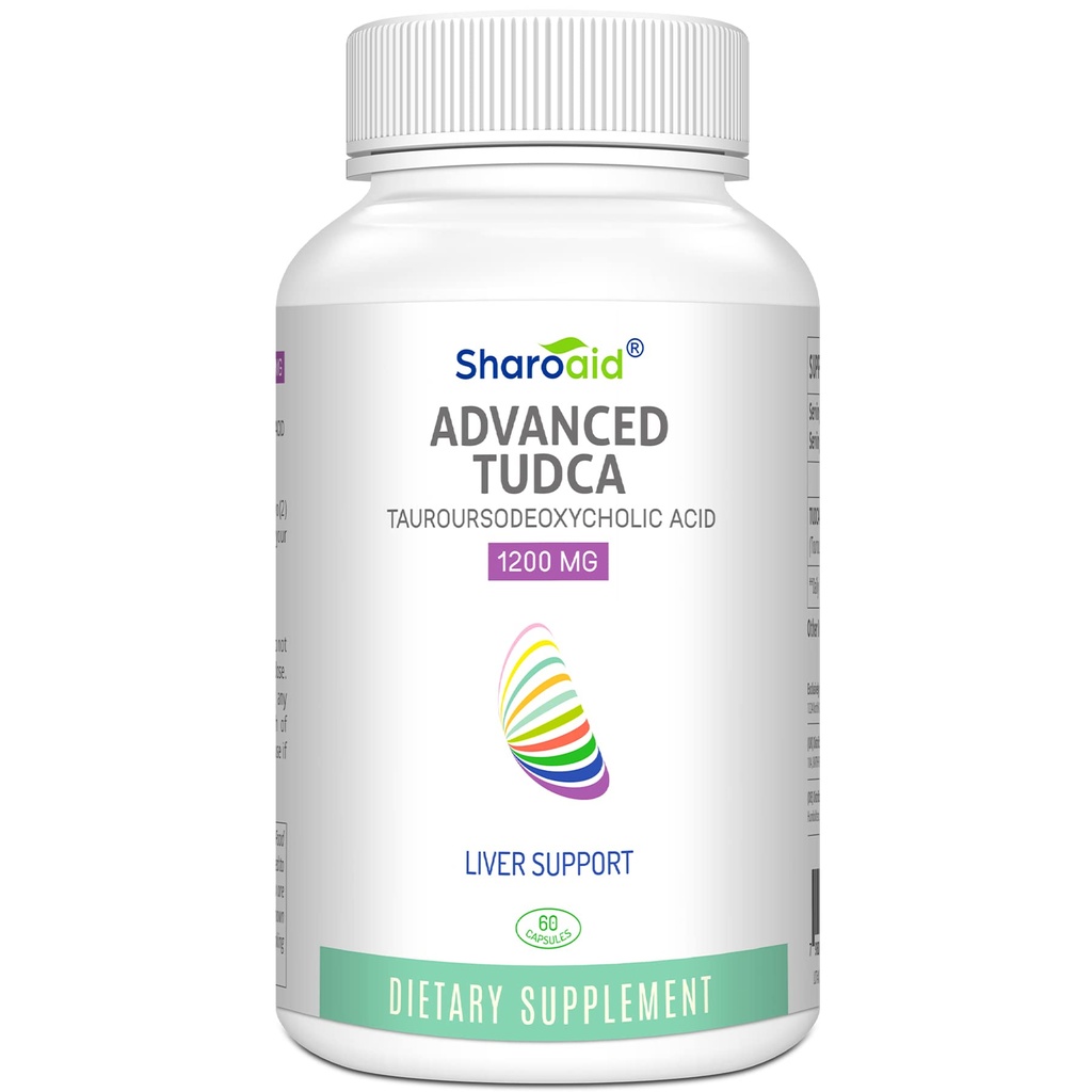 TUDCA Liver Support Supplements 1200 mg-Tredje part Tested-High Strength Formel-Bile Salts för Liver Detox Cleanse-Vegan Capsules för Liver, Kidney, Gallbladder Health,1 flaska-60 kapslar