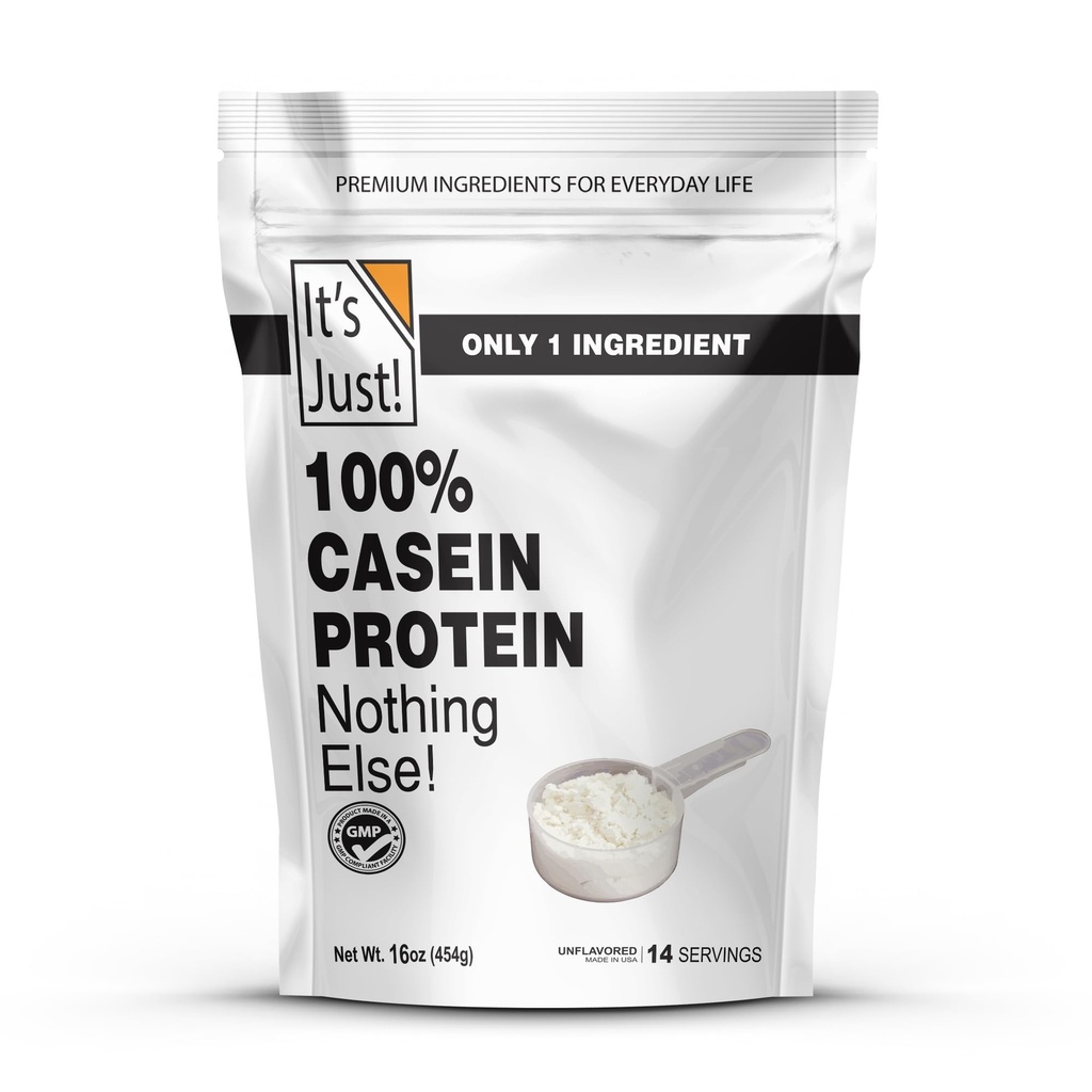 Det är bara! - 100% Casein Protein Powder, tillverkad i USA, en ingrediens, långsam bränning, tidsfrisättning (1 pund)