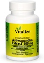 Vitalize - Ashwagandha Extract | Förbättrar energi | Superb Cortisol Manager | Vegan | Kosttillskott | 60 Ashwagandha kapslar | Ashwagandha 500mg | Non-GMO | Gluten Free