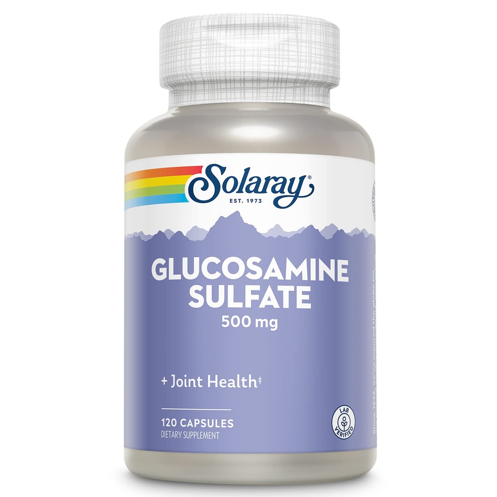 Solaray glukosaminsulfat 500 mg | Hälsosam flexibilitet och motståndskraft Support (60 Serv, 120 CT)