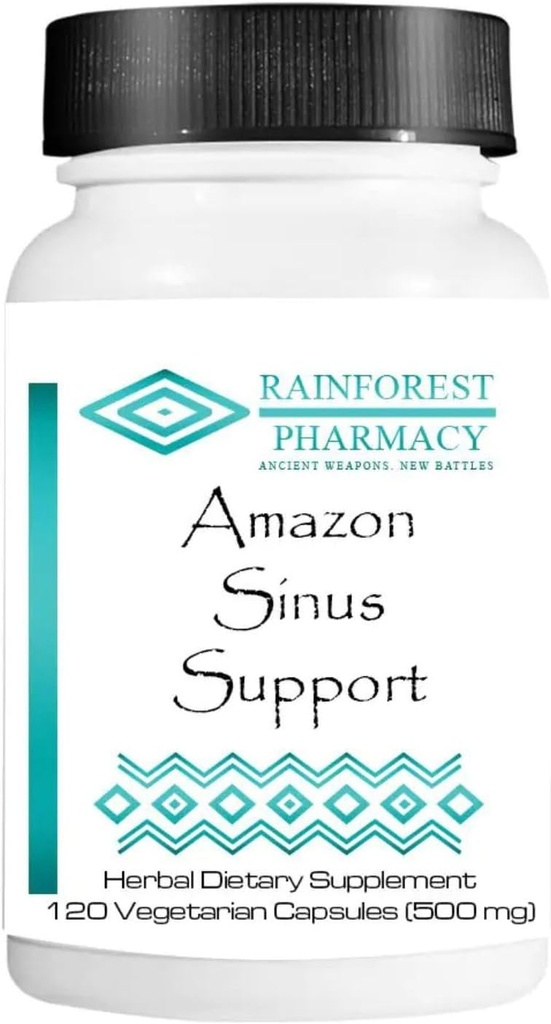 Sinus Support - 120 vegetariska kapslar, 500 mg | Natural Sinus Support med Rainforest Botanicals